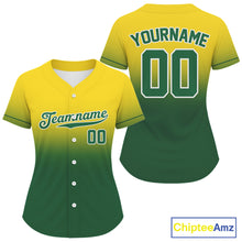 Load image into Gallery viewer, Custom Women Baseball Jersey Personalized Green-Yellow Baseball Jerseys For Newborns NYN1190