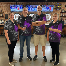 Load image into Gallery viewer, Custom Silver Butterfly Purple Smoking Grunge Dartboard Men Darts Polo Shirts Dart Jerseys NYN2268