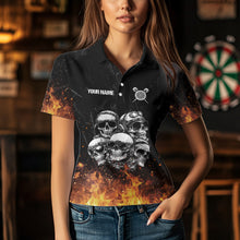 Load image into Gallery viewer, Personalized Fire Flame And Skulls Dart Shirts For Women, Custom Dart Team Jerseys NYN0021