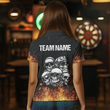 Load image into Gallery viewer, Personalized Fire Flame And Skulls Dart Shirts For Women, Custom Dart Team Jerseys NYN0021
