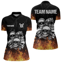 Load image into Gallery viewer, Personalized Fire Flame And Skulls Dart Shirts For Women, Custom Dart Team Jerseys NYN0021