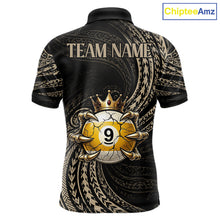 Load image into Gallery viewer, Tribal Pattern Billiard Shirts For Men Custom  Skull Crown 8 Ball And 9 Ball Billiard Team Jersey NYN3134