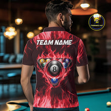 Load image into Gallery viewer, Fire Flame 8 Ball Billiard Shirt For Men Custom Red Flames Pool Billiard Rack Team Shirt NYN3138