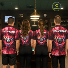 Load image into Gallery viewer, Fire Flame 8 Ball Billiard Shirt For Men Custom Red Flames Pool Billiard Rack Team Shirt NYN3138