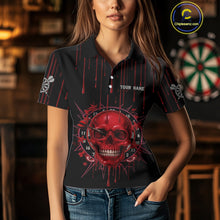 Load image into Gallery viewer, Custom Red Dripping Horror Skull Dartboard Dart Women Polo Jerseys Dart Team Shirts NYN1756