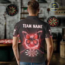 Load image into Gallery viewer, Lightning Butterfly Dartboard Custom Red Mens Polo Dart Shirt Funny Dart Jerseys NYN1762