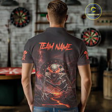 Load image into Gallery viewer, Lightning Orange Skeleton Dartboard Custom Mens Polo Dart Shirt Gifts For Dart Players NYN1764