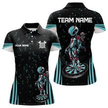 Load image into Gallery viewer, Custom Turquoise Alien And Dartboards Dart Shirts For Women, Dart Jerseys NYN0027