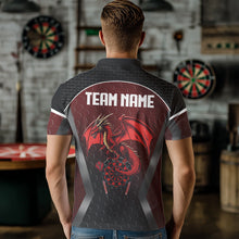Load image into Gallery viewer, Custom Black And Red Hexagon Dragon Dartboard Dart Shirts For Men Dart Team Jerseys NYN0031