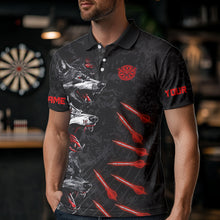 Load image into Gallery viewer, Black And Red Wolfs With Dart Arrows Dart Shirts For Men, Custom Dart Jerseys NYN0032