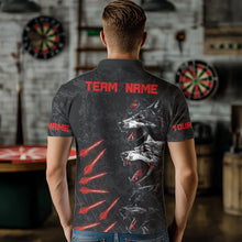 Load image into Gallery viewer, Black And Red Wolfs With Dart Arrows Dart Shirts For Men, Custom Dart Jerseys NYN0032