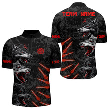 Load image into Gallery viewer, Black And Red Wolfs With Dart Arrows Dart Shirts For Men, Custom Dart Jerseys NYN0032