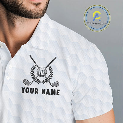 Golden Retriever Golf Shirt Custom Yellow Leopard Pattern Funny Splatter Golf Polos For Men NYN3334