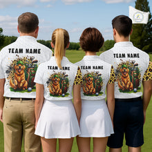 Load image into Gallery viewer, Golden Retriever Golf Shirt Custom Yellow Leopard Pattern Funny Splatter Golf Polos For Men NYN3334