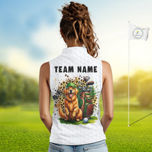 Load image into Gallery viewer, Golden Retriever Golf Shirt Custom Yellow Leopard Pattern Funny Splatter Golf Polos For Women NYN3334
