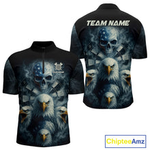 Load image into Gallery viewer, Personalized Eagles Skull Dart Shirt Custom Dartboard Team Dart Jerseys For Men NYN1217