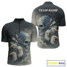 Load image into Gallery viewer, Personalized Patriotic Dart Shirt Custom Eagle Skull Dartboard Dart Jerseys For Men NYN1218