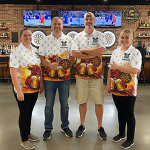 Load image into Gallery viewer, Bull &amp; Cheer Beers Dartboard Custom Funny Darts Quarter-Zip Shirts Men Dart Team Jerseys | White NYN2273