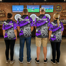 Load image into Gallery viewer, Purple &amp; Grey Smokes Dartboard Custom Men Darts Polo Shirts Grunge Dart League Jerseys NYN2278