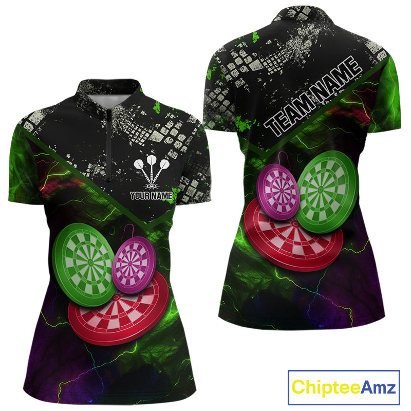 Colorful Thunder Dartboards Grunge Men's Darts Shirt - Custom Name & Team Jersey | Opt2 NYN0635