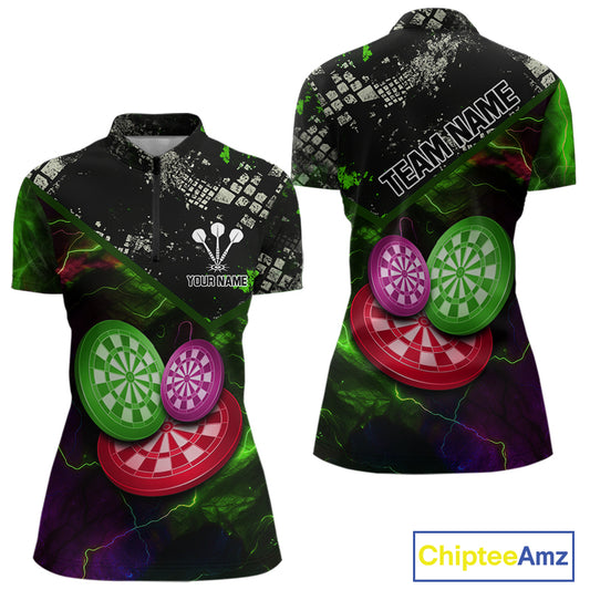 Colorful Thunder Dartboards Grunge Men's Darts Shirt - Custom Name & Team Jersey | Opt2 NYN0635