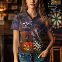 Load image into Gallery viewer, Pumpkin Dartboard 3D Custom Halloween Funny Darts Polo Jerseys For Women, Darts Shirt NYN0831