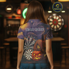 Load image into Gallery viewer, Pumpkin Dartboard 3D Custom Halloween Funny Darts Polo Jerseys For Women, Darts Shirt NYN0831
