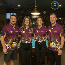 Load image into Gallery viewer, Bear &amp; Pool 9 Ball Funny Billiard Shirts For Women Custom Name Billiard Team Jerseys NYN2296