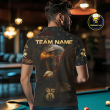 Load image into Gallery viewer, US Flag Eagle Retro Patriotic Billiard Shirts For Men Custom Pool 8 Ball Billiard Jerseys NYN2298