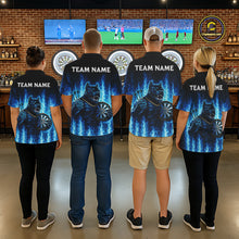 Load image into Gallery viewer, Personalized Blue Flames Bulldog Dartboard Men Darts Polo Shirt Custom Funny Darts Jerseys NYN2581