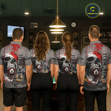 Load image into Gallery viewer, Grunge Skull Billiard Pool Shirts For Women Custom Red Dripping Ball 8 Billiard Team Jerseys NYN2301