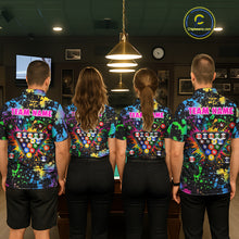 Load image into Gallery viewer, Funny 8 Ball Pool Colorful Paint Splash Custom Name Billiard Shirt For Women Billiard Team Jersey NYN2302