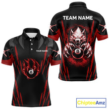 Load image into Gallery viewer, Black And Red Grunge Claws Wolf 8 Ball Pool Men Billiard Shirt Personalized Pool Balls Billiard Attire NYN2738