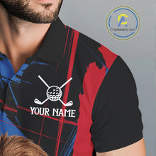 Load image into Gallery viewer, Male golfer wearing artistic sloth golf polo during casual golf outing, perfect for family golf events and humorous golf fashion.