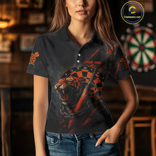 Load image into Gallery viewer, Custom Orange Grunge Tiger Dartboard Horror Dart Women Polo Shirt Outfits Dart Jerseys NYN1542
