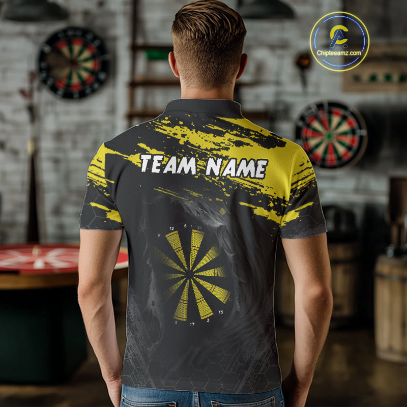 Custom Black And Yellow Dartboards Hexagon Dart Shirts For Men Outfits Grunge Dart Jerseys NYN0049