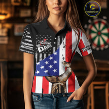Load image into Gallery viewer, Multi-Color American Flag Dart Boards Dart Shirts For Women, Custom Dart Jerseys NYN0051