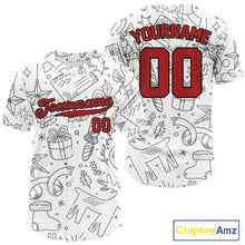 Load image into Gallery viewer, Custom White Christmas Baseball Jersey For Men Funny Xmas Baseball Tournament Jersey NYN1285