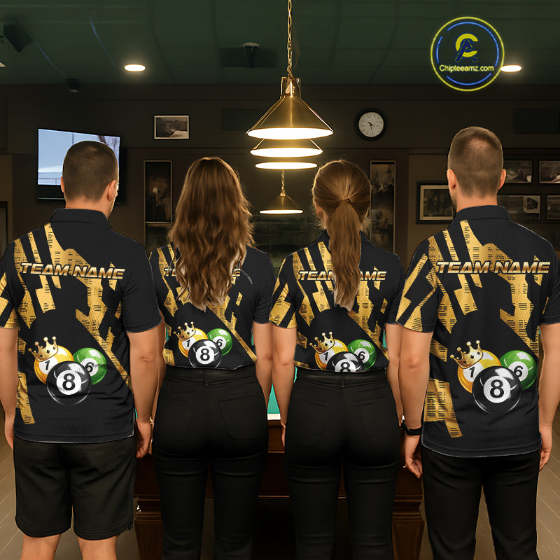 Gold Crown Ball Billiard Ball Shirts For Women Personalized Attire Billiard Team Shirts NYN2324