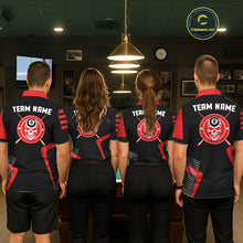 Load image into Gallery viewer, Black &amp; Red Skull Pool 8 Ball Women Billiard Polo &amp; 1/4-Zip Shirt Personalized Ball Billiard Attire NYN2593
