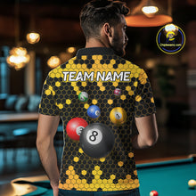 Load image into Gallery viewer, Hexagon Bee 8 Ball Pool Billiard Polo &amp; Quarter-Zip Jerseys For Men Custom Billiard Team Appeal NYN2759
