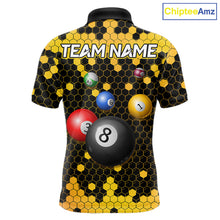 Load image into Gallery viewer, Hexagon Bee 8 Ball Pool Billiard Polo &amp; Quarter-Zip Jerseys For Men Custom Billiard Team Appeal NYN2759