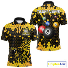 Load image into Gallery viewer, Hexagon Bee 8 Ball Pool Billiard Polo &amp; Quarter-Zip Jerseys For Men Custom Billiard Team Appeal NYN2759
