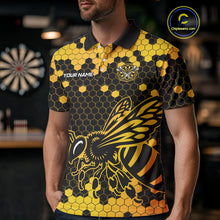 Load image into Gallery viewer, Honeycomb Pattern Bees Skull Dartboards Dart Shirts For Men, Custom Dart Jerseys NYN0053