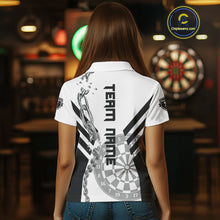 Load image into Gallery viewer, Silver Chains White And Black Dartboards Dart Shirts For Women, Dart Team Jerseys NYN0054