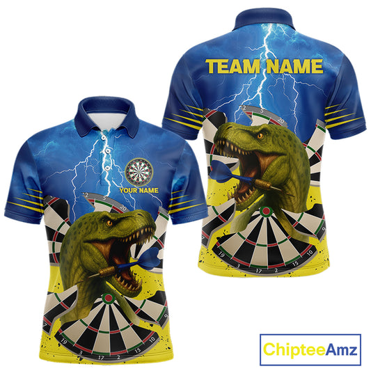 Master Dinosaur Strike Style Funny Darts Shirt For Men - Customizable Name & Team NYN0398