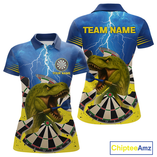 Master Dinosaur Strike Style Funny Darts Shirt For Women - Customizable Name & Team NYN0398