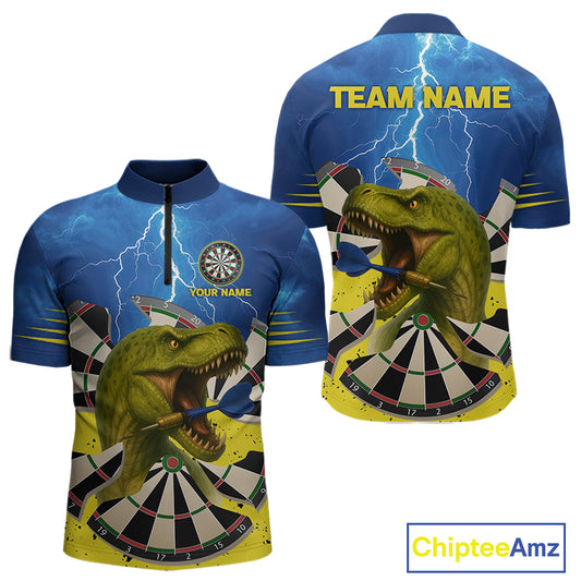 Master Dinosaur Strike Style Funny Darts Shirt For Men - Customizable Name & Team NYN0398