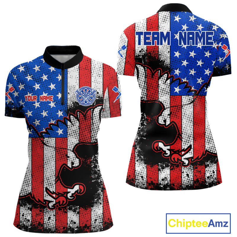 Grunge Eagle US Flag Pattern Custom Dart Shirt For Women, Dart Team Jerseys NYN0214