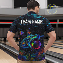 Load image into Gallery viewer, Funny Shark Ocean Neon Bowling  Jerseys For Men Custom Colorful Bowling Shirts Team Attire NYN3169